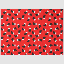 Papel De Seda Papai Noel inicia Natal padrão vermelho