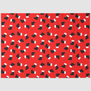 Papel De Seda Papai Noel inicia Natal padrão vermelho