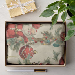 Papel De Seda Papai Noel Kitsch e Enfeites