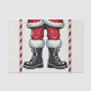 Papel De Seda Papai Noel Legal de Botas Pretas Natal Feriado
