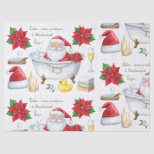 Papel De Seda Papai Noel na banheira de spa com tema de Natal