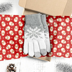 Papel De Seda Papai Noel Natal Vermelho Vintage Aquarela