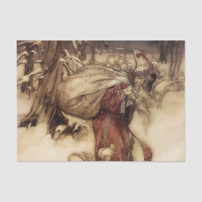 Papel De Seda “Papai Noel” por Arthur Rackham (Frente )