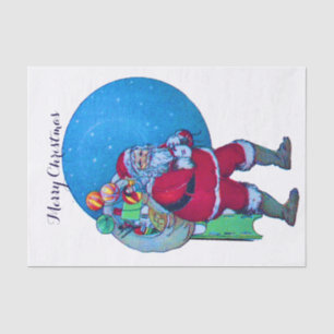 PAPEL DE SEDA PAPAI NOEL, SACO DO PRESENTE DO NATAL E BRINQUEDOS