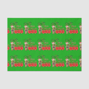 Papel De Seda Papai Noel Tiki Mele Kalikimaka