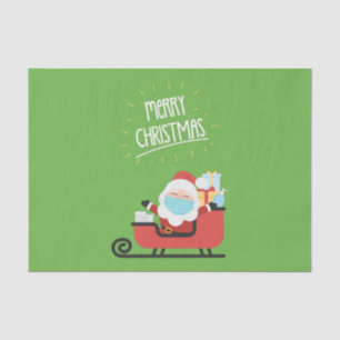 Papel De Seda Papai Noel Vestindo Uma Máscara De Natal