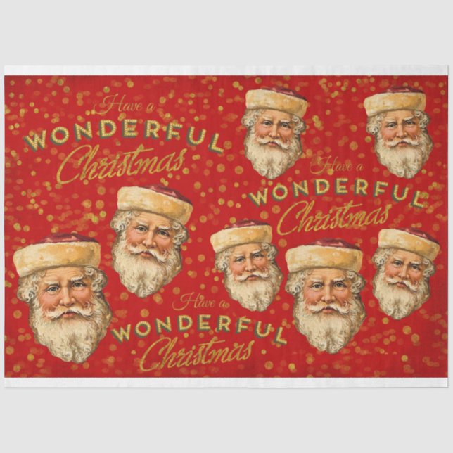 Papel De Seda Papai Noel Vintage (Frente )
