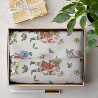 Papel De Seda Papai Noel Vintage Personalizado de Natal