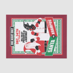 Papel De Seda Papai Noel vs Krampus Boxing Match Good vs. Mau