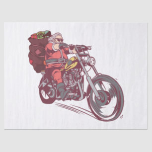 Papel De Seda Papais noeis Biker Figurino de Natal para Convite 