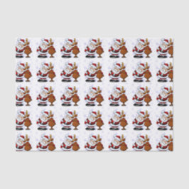 Papel De Seda Papais noeis bobos e sua Reindeer