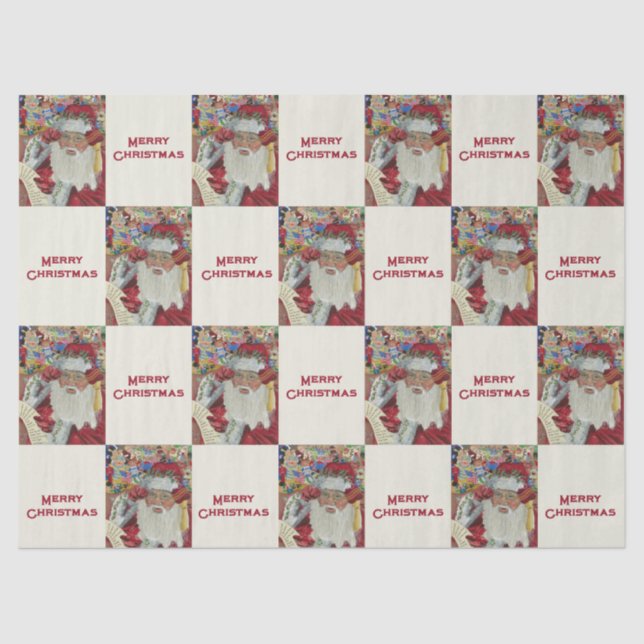 Papel De Seda Papais noeis Clássicos - Verificando Ele Duas Veze (Frente )