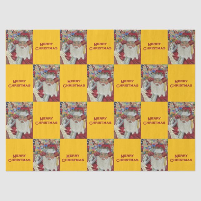 Papel De Seda Papais noeis Clássicos - Verificando o feriado dua (Frente )