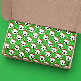 Papel De Seda Papais noeis de esferas de futebol e flocos de nev