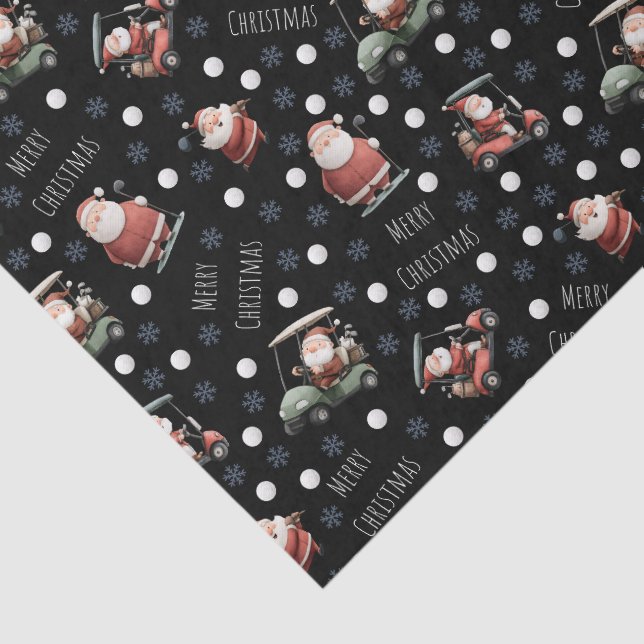 Papel De Seda Papais noeis de golfe em preto (Detalhes)