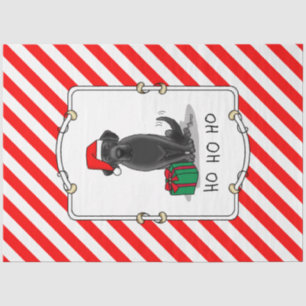 Papel De Seda Papais noeis de Natal Black Labrador Retriever Cut