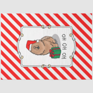 Papel De Seda Papais noeis de Natal Cachorro de Vaca (canela)