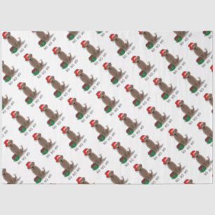 Papel De Seda Papais noeis de Natal Chocolate Labrador Sempre En