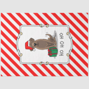 Papel De Seda Papais noeis de Natal Chocolate Labrador Sempre En