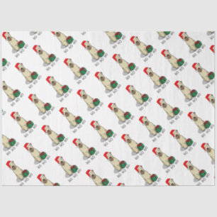 Papel De Seda Papais noeis De Natal Rochados Terrier (batidos em