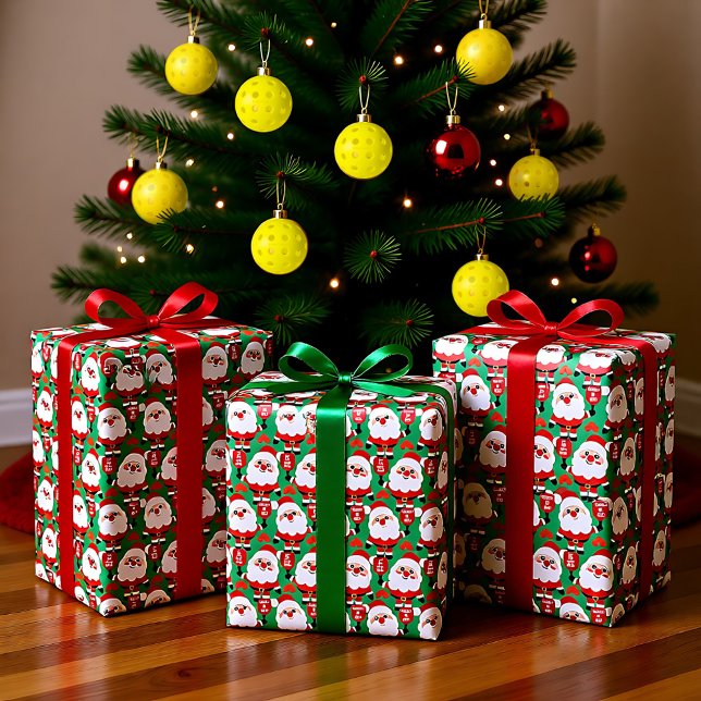 Papel De Seda Papais noeis de picleball (Pickleball Santa Tissue Paper)