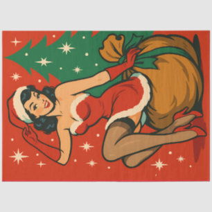 Papel De Seda Papais noeis de Pin-Up Retrortivos - Decoupage de 
