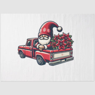 Papel De Seda Papais noeis De Poinsettia De Natal Gnomo Em Camin