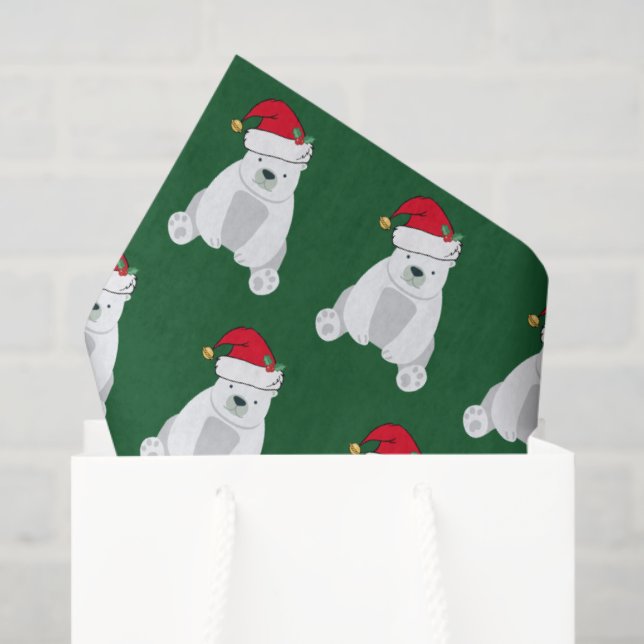 Papel De Seda Papais noeis de Urso Polar de Natal Bonito Criança (Sacola de presentes)