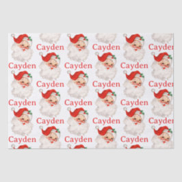 Papel De Seda Papais noeis de Vintage Nome Personalizado de Nata