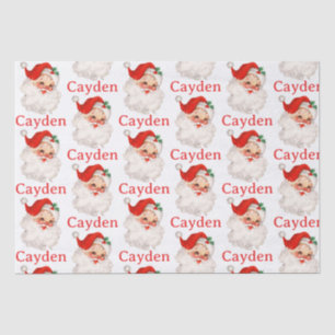 Papel De Seda Papais noeis de Vintage Nome Personalizado de Nata