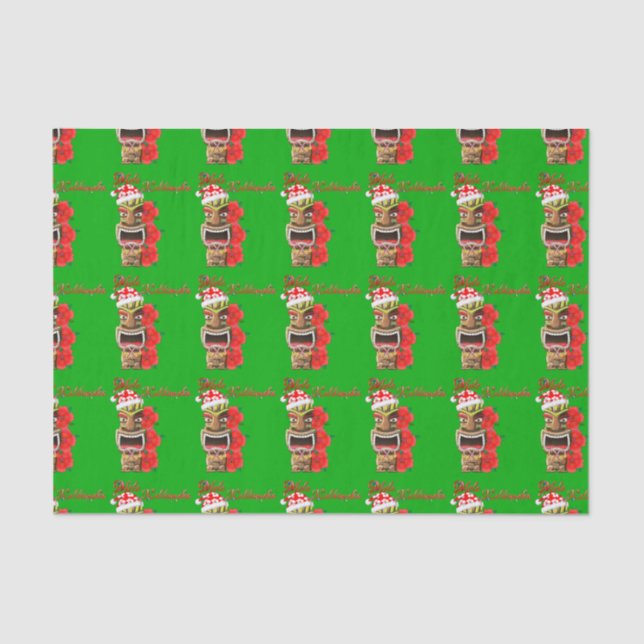 Papel De Seda Papais noeis Mele Kalikimaka Tiki (Frente )