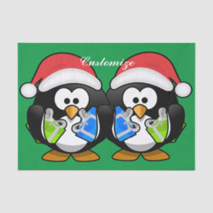 Papel De Seda Papais noeis pinguins Thunder_Cove