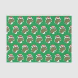 Papel De Seda Papais noeis Pretos | Feliz Natal Todos | Verde