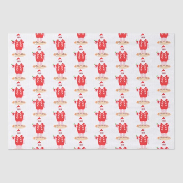 Papel De Seda Papais noeis tomam o dia da praia (Frente )