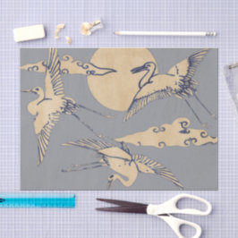 PAPEL DE SEDA PAPEIS DE SEDA GROUS E NUVENS JAPONESES