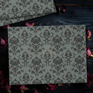 Papel De Seda Papel-chave branco vitoriano gótico e Rosa Damasco