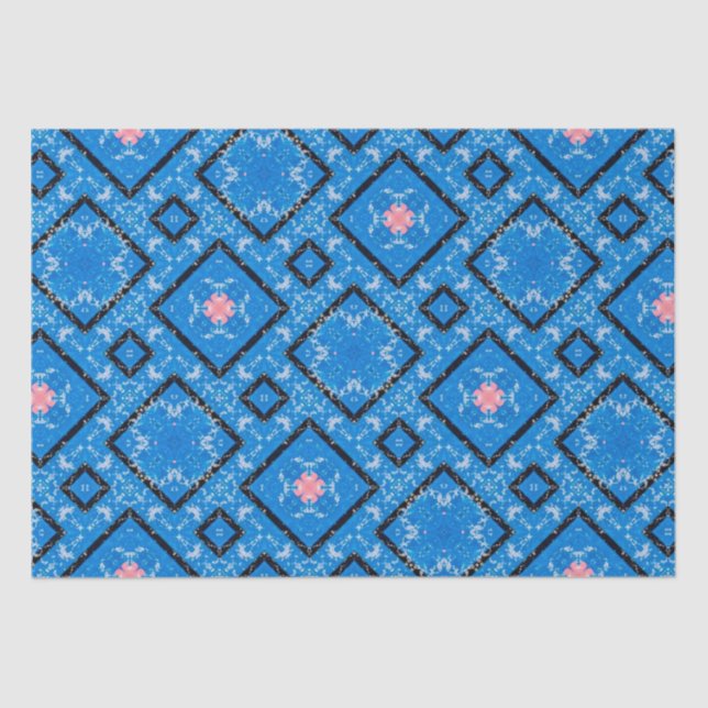 Papel De Seda Papel-chave cor-de-rosa-azul-preto (Frente )