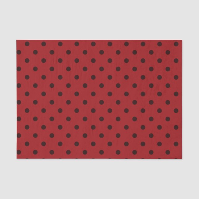 Papel De Seda Papel-chave de Bolinhas Vermelha Médio e Escuro (Frente )