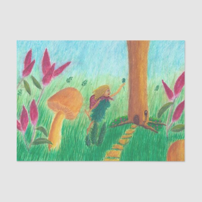 Papel De Seda Papel-chave de fantasia de fada, bonito e Bonito (Frente )