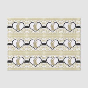 Papel De Seda Papel-chave em silhueta da Elegante Dourada Newlyw