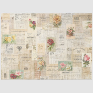 Papel De Seda Papel-chave Romântico - Rosa e Ephemera