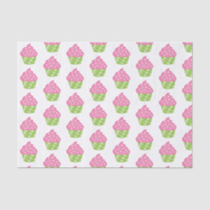 Papel De Seda Papel-chave rosa e verde do Cupcake