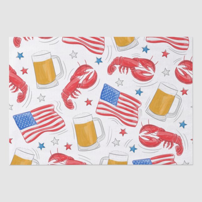 Papel De Seda Papel-estrela para bandeja de lagosta (Frente )