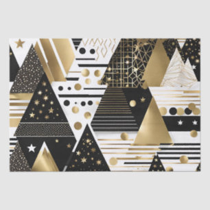 Papel De Seda Papel-lenço ouro e triângulo preto