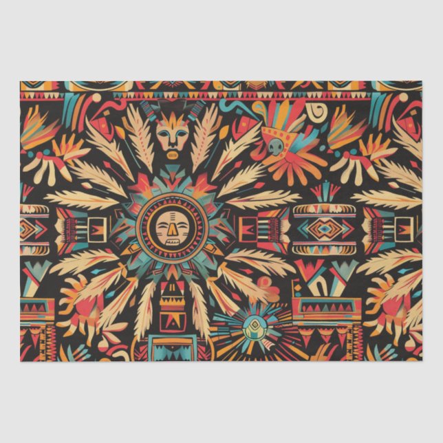 Papel De Seda Papel-Padrão "Aztec Dream" Turquesa Lush (Frente )