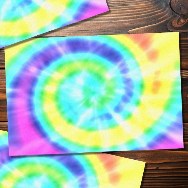 Papel De Seda Papel-Padrão Colorido Rainbow Tie Dye Hippie (trippy hippie tie dye tissue paper just for you)