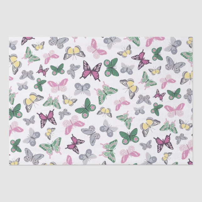 Papel De Seda Papel-Padrão de Borboleta Elegante (Frente )