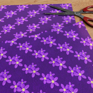 Papel De Seda Papel-Padrão de Flor de Daisy Roxo-Cugado