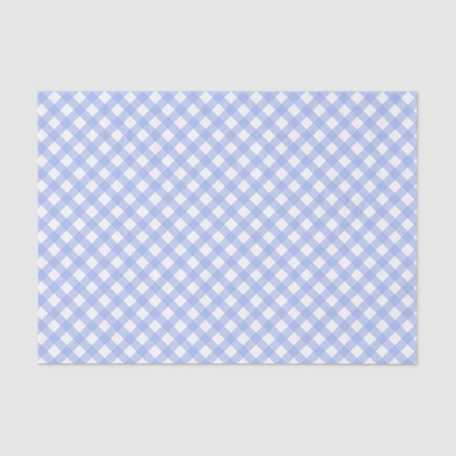 Papel De Seda Papel-Padrão de Gingham Azul-Bebê (Frente )