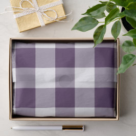 Papel De Seda Papel-Padrão de Gingham Roxo e Branco